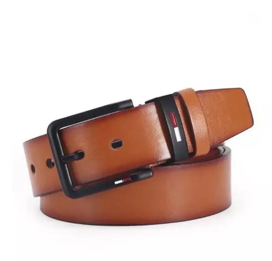 PU Leather Alloy Pin Square Buckle Belt