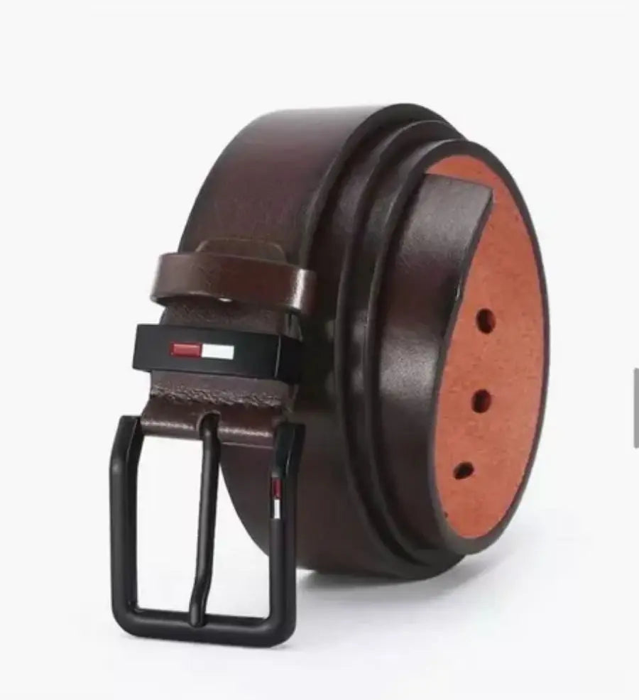 PU Leather Alloy Pin Square Buckle Belt