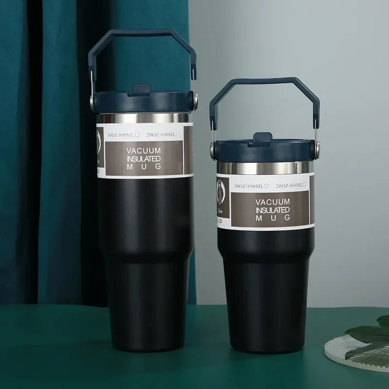 Thermal Water Bottle With Straw