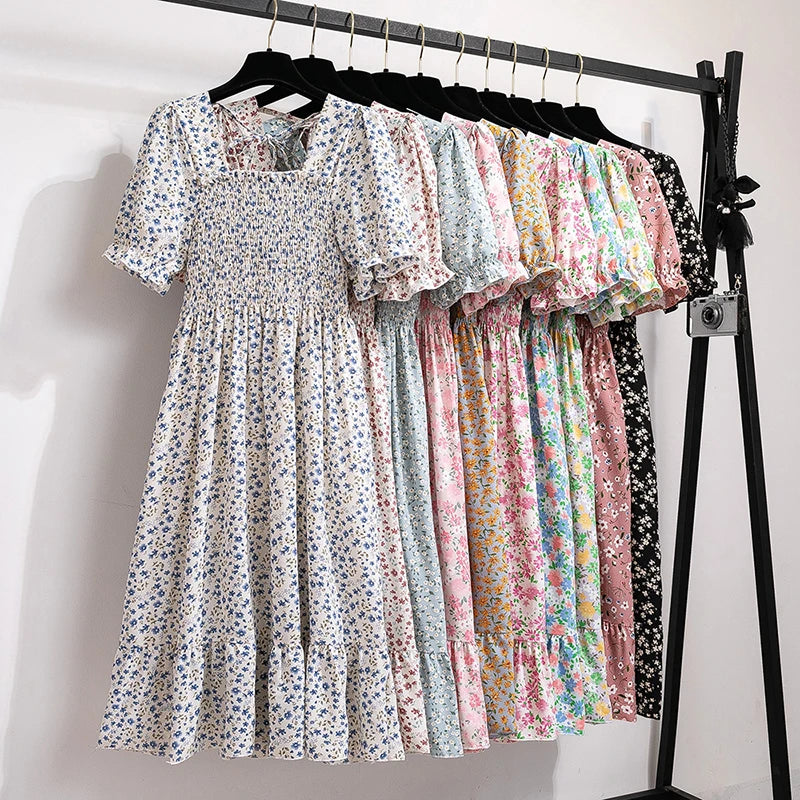 Summer Pleated Women Chiffon Dress