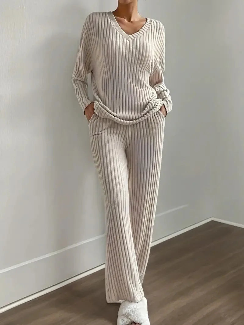 Straight-leg Pants + Sweater Set