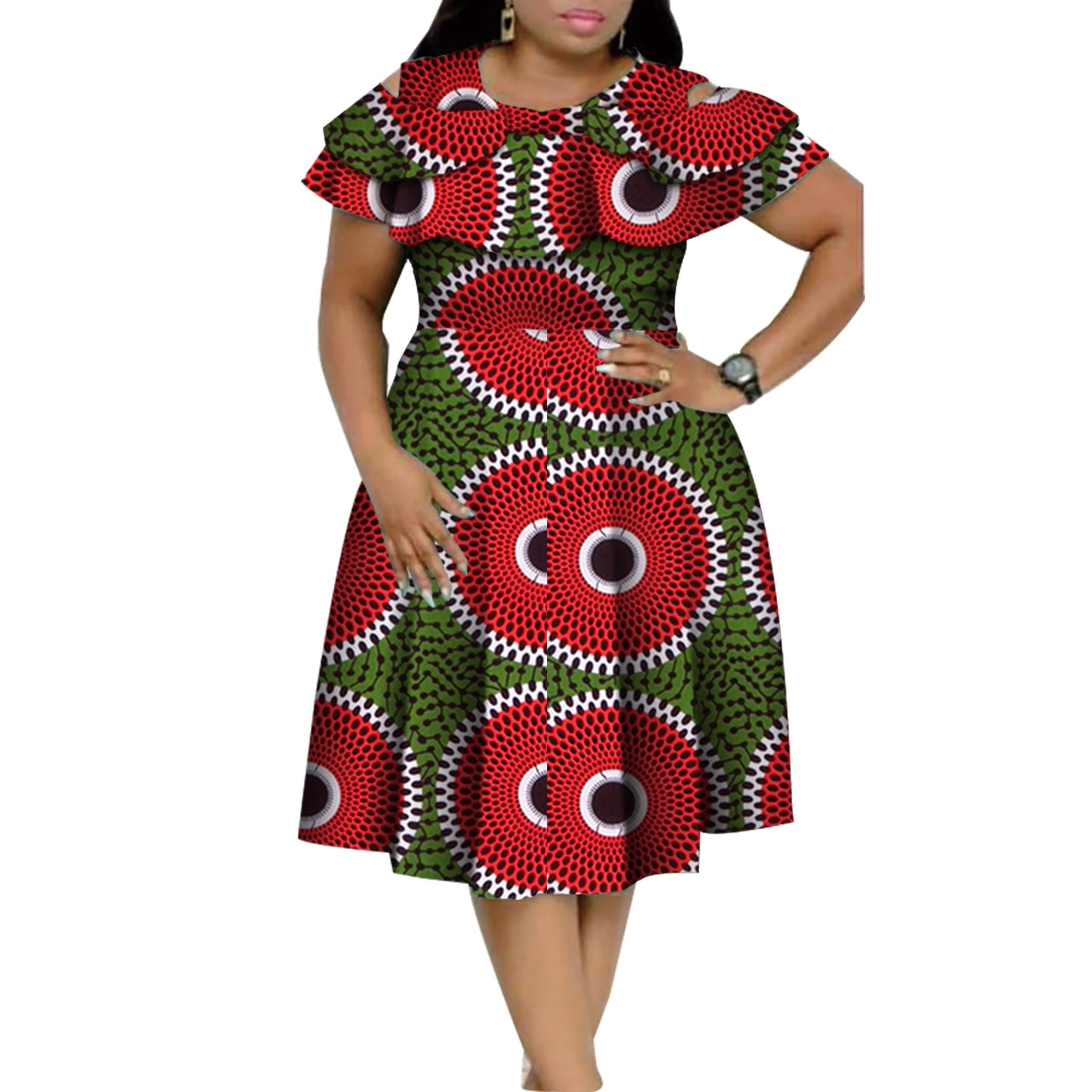 African Ruffles Collar Dresses for Women