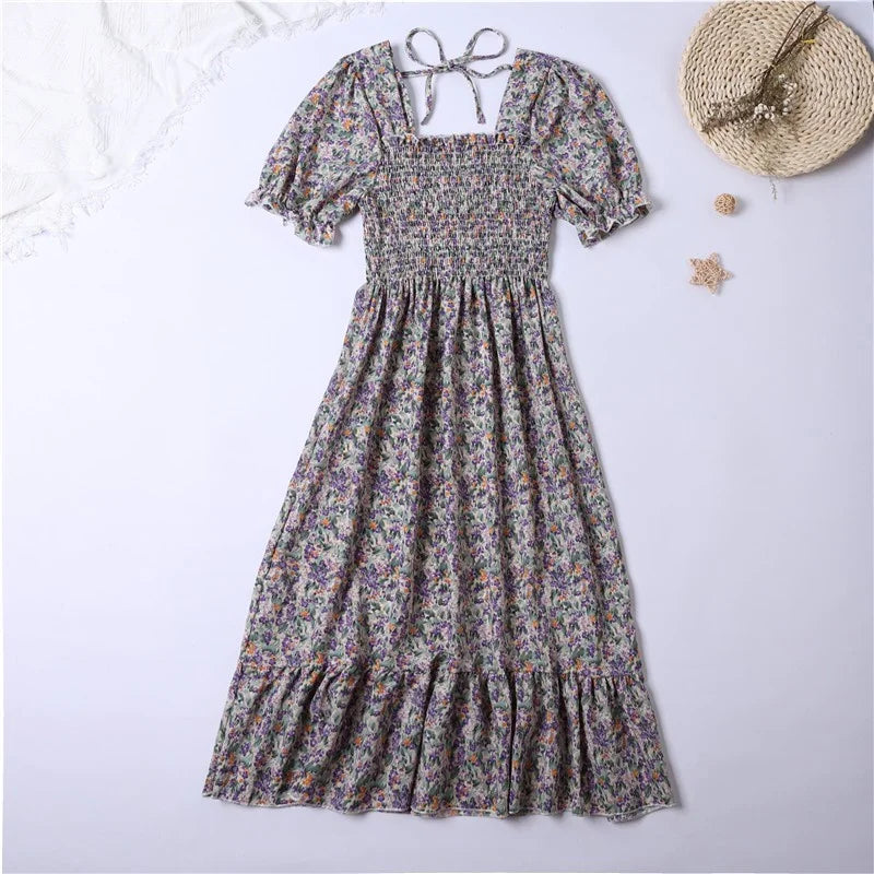 Summer Pleated Women Chiffon Dress