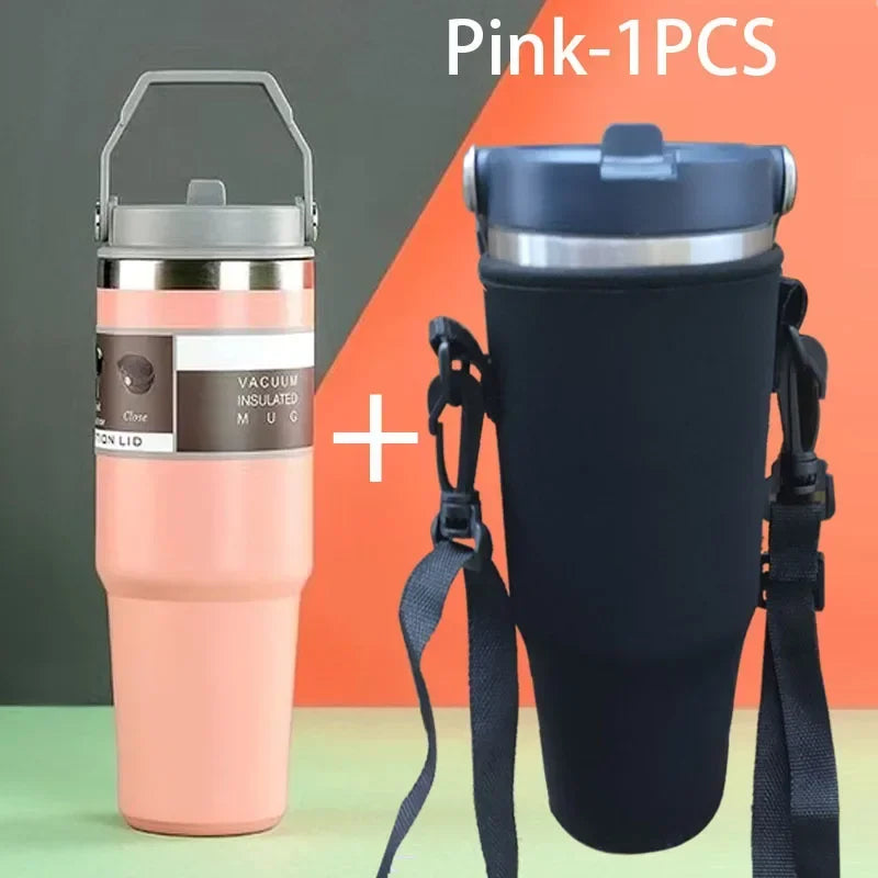 Thermal Water Bottle With Straw