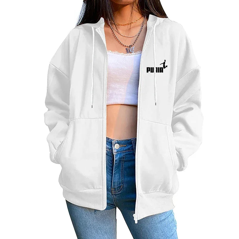 Printed hooded sweatshirt pants 2piece set