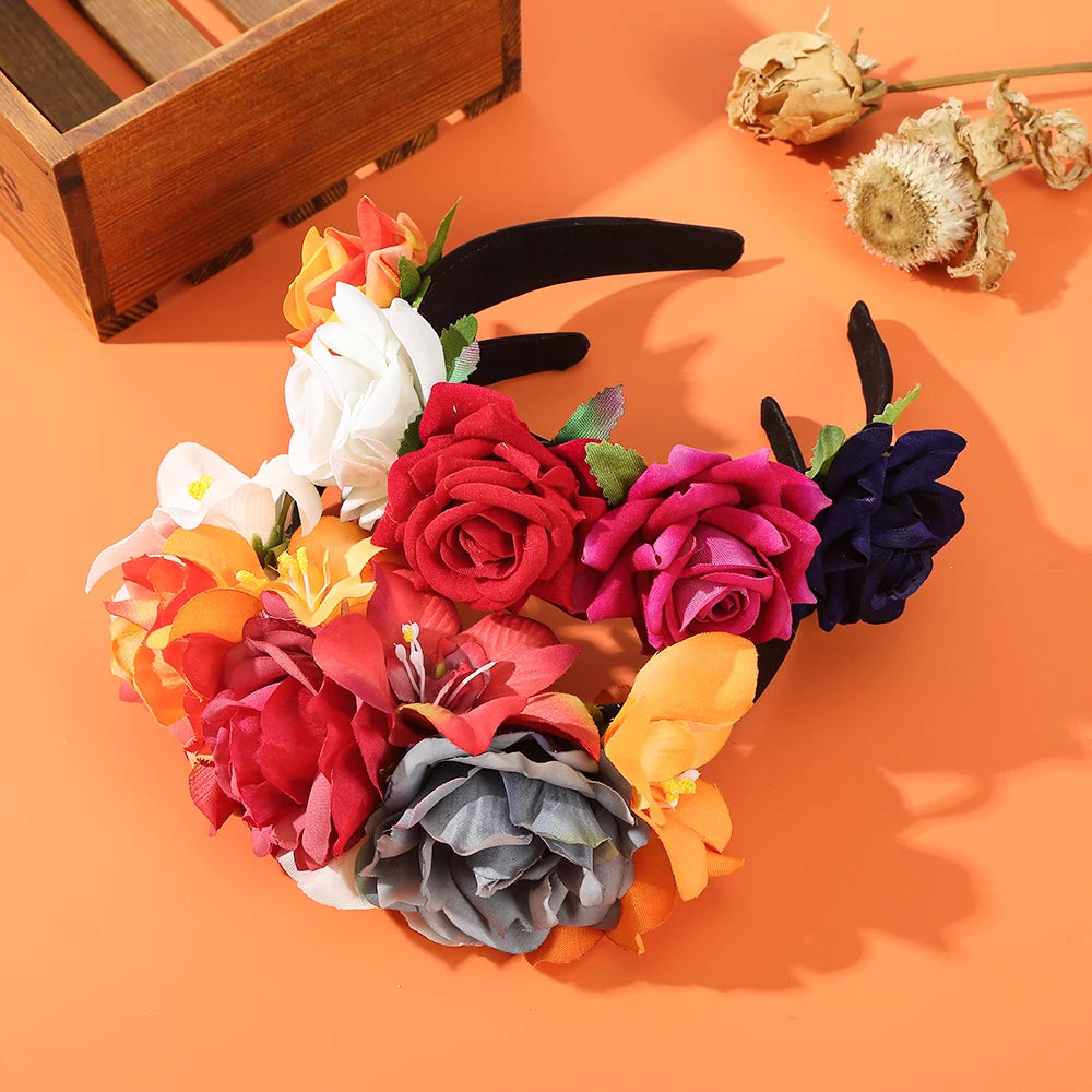 Halloween Flower Hair Crown Headband
