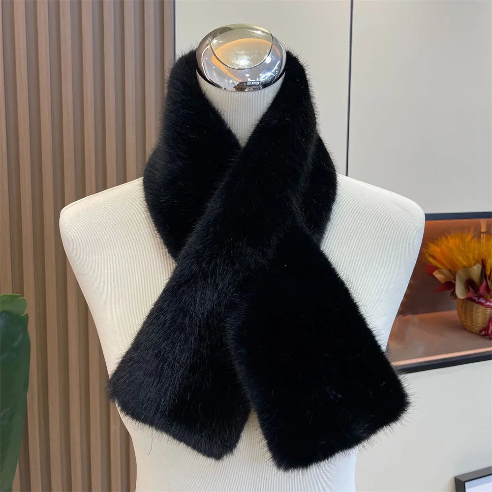 Women Winter Warm Thicken Cross Collar Scarf