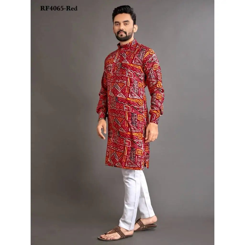 Men's Ethnic Style Mid-Length Top