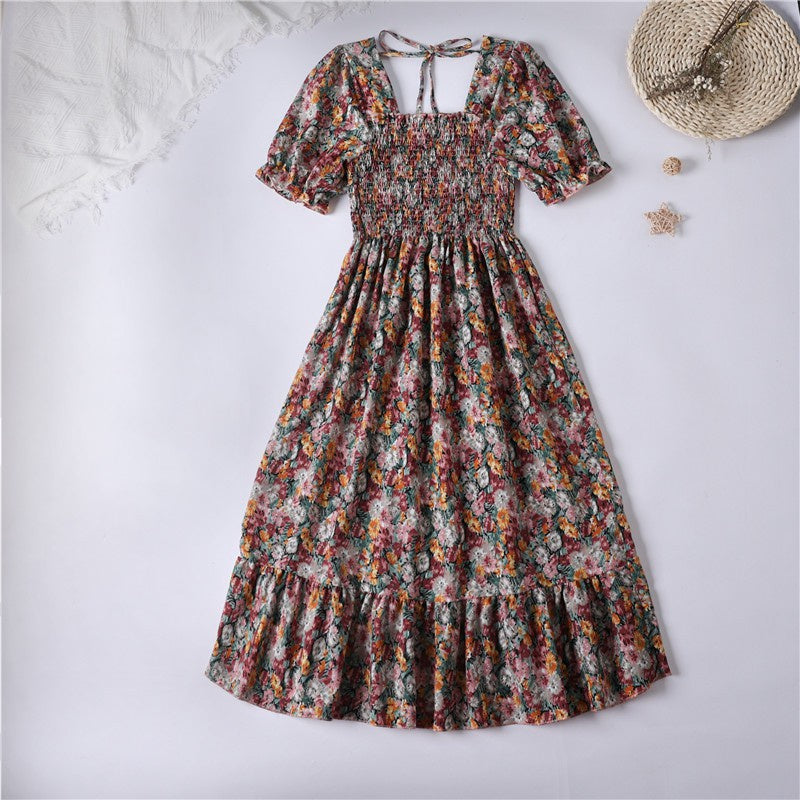 Summer Pleated Women Chiffon Dress