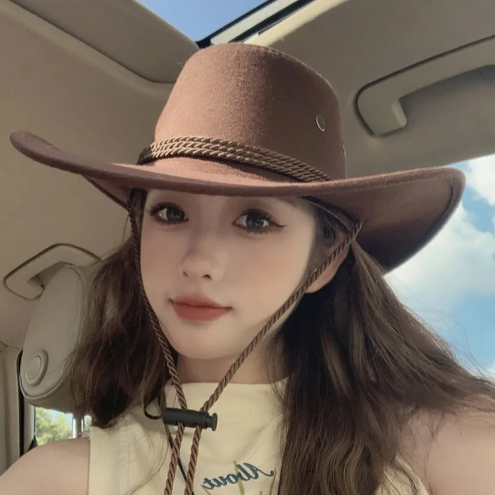 Unisex Western Wide Brim Fedoras Hat