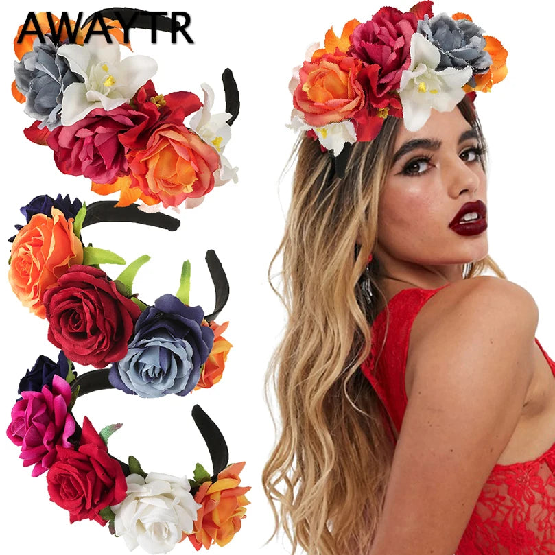 Halloween Flower Hair Crown Headband