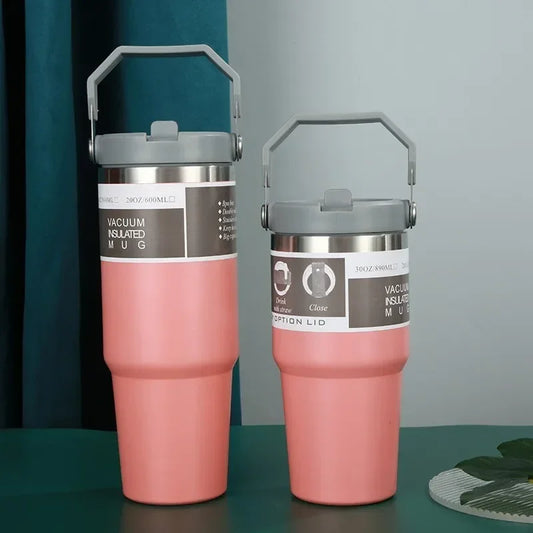 Thermal Water Bottle With Straw