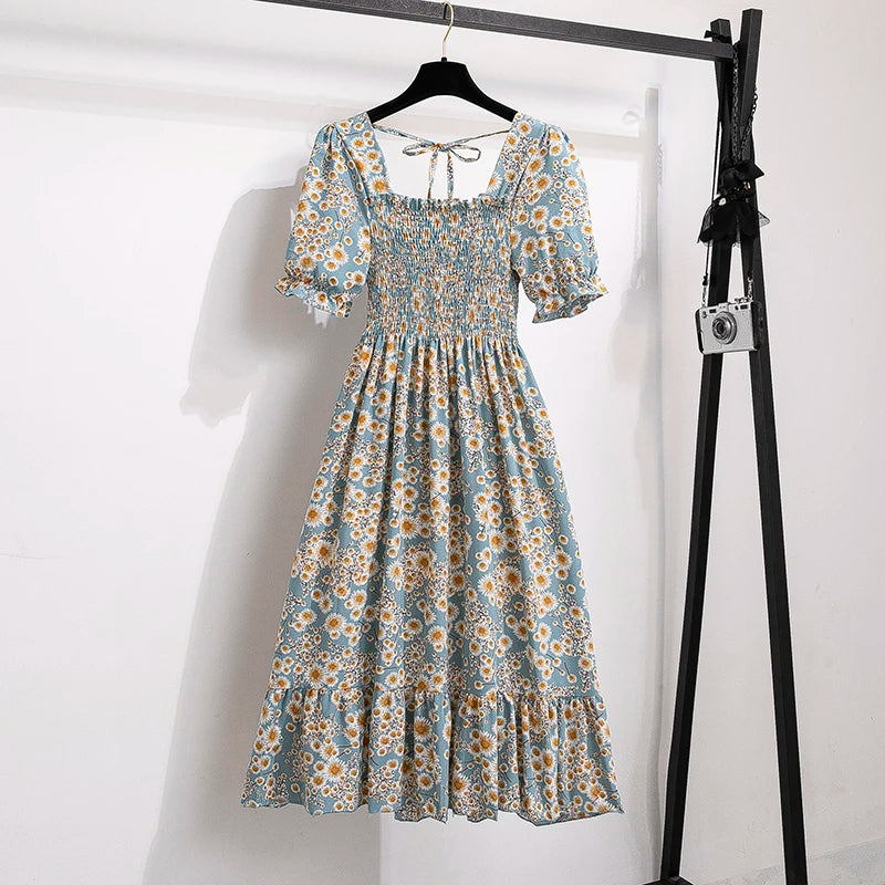 Summer Pleated Women Chiffon Dress