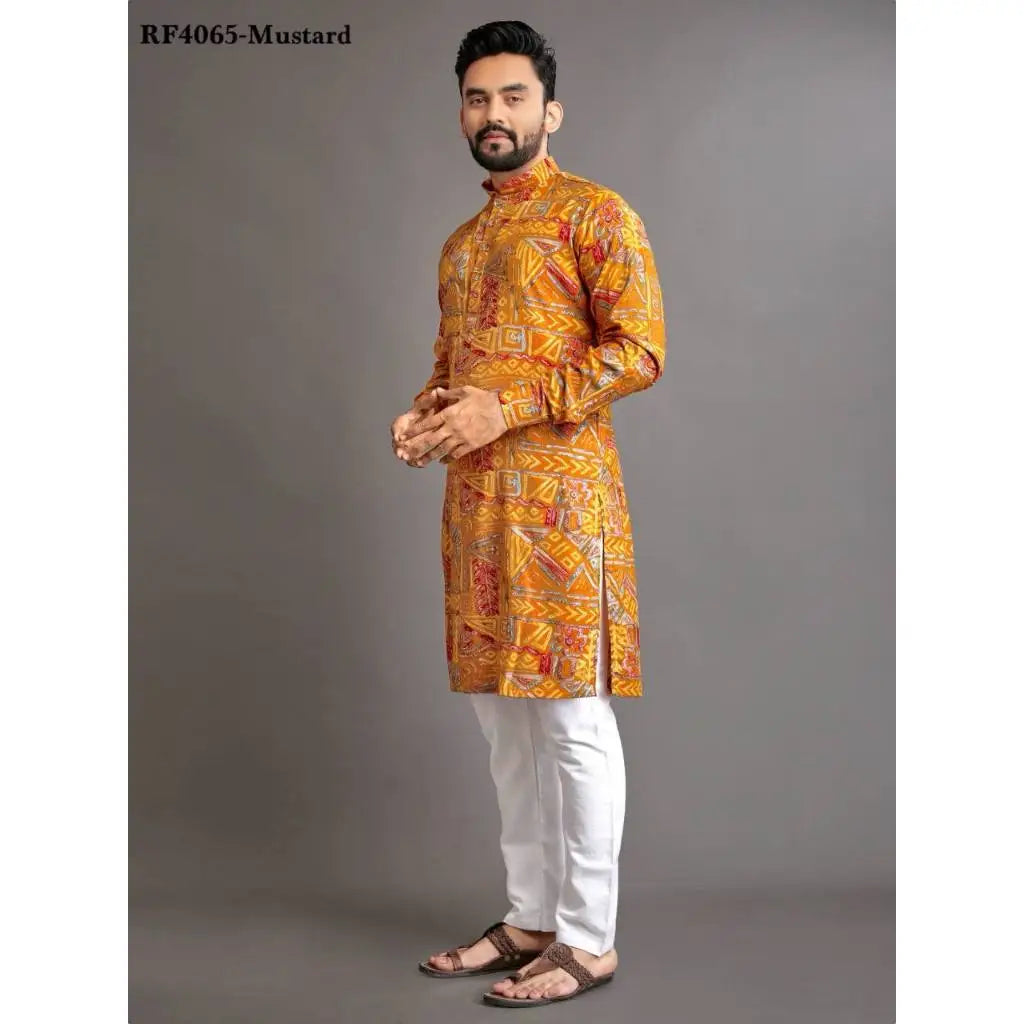 Men's Ethnic Style Mid-Length Top