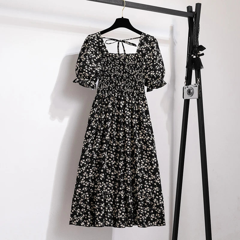 Summer Pleated Women Chiffon Dress
