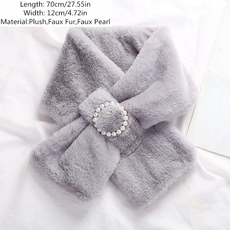 Women Winter Warm Thicken Cross Collar Scarf