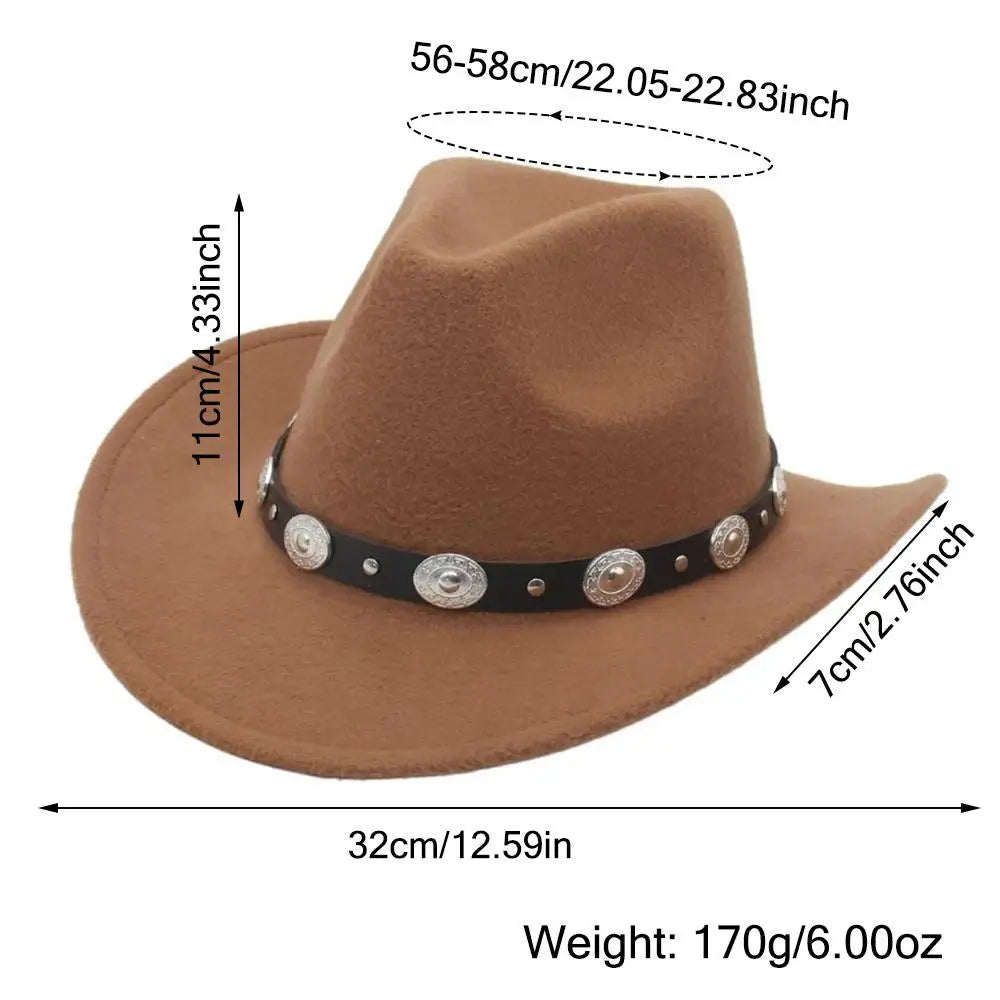 Unisex Western Wide Brim Fedoras Hat