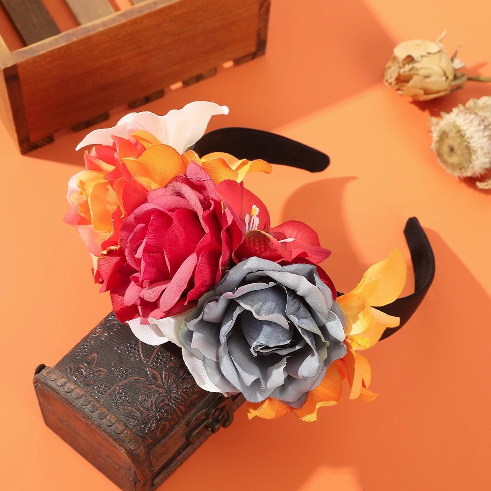 Halloween Flower Hair Crown Headband