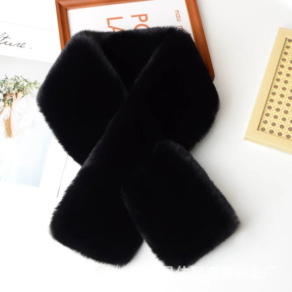 Women Winter Warm Thicken Cross Collar Scarf