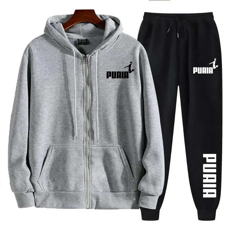 Printed hooded sweatshirt pants 2piece set