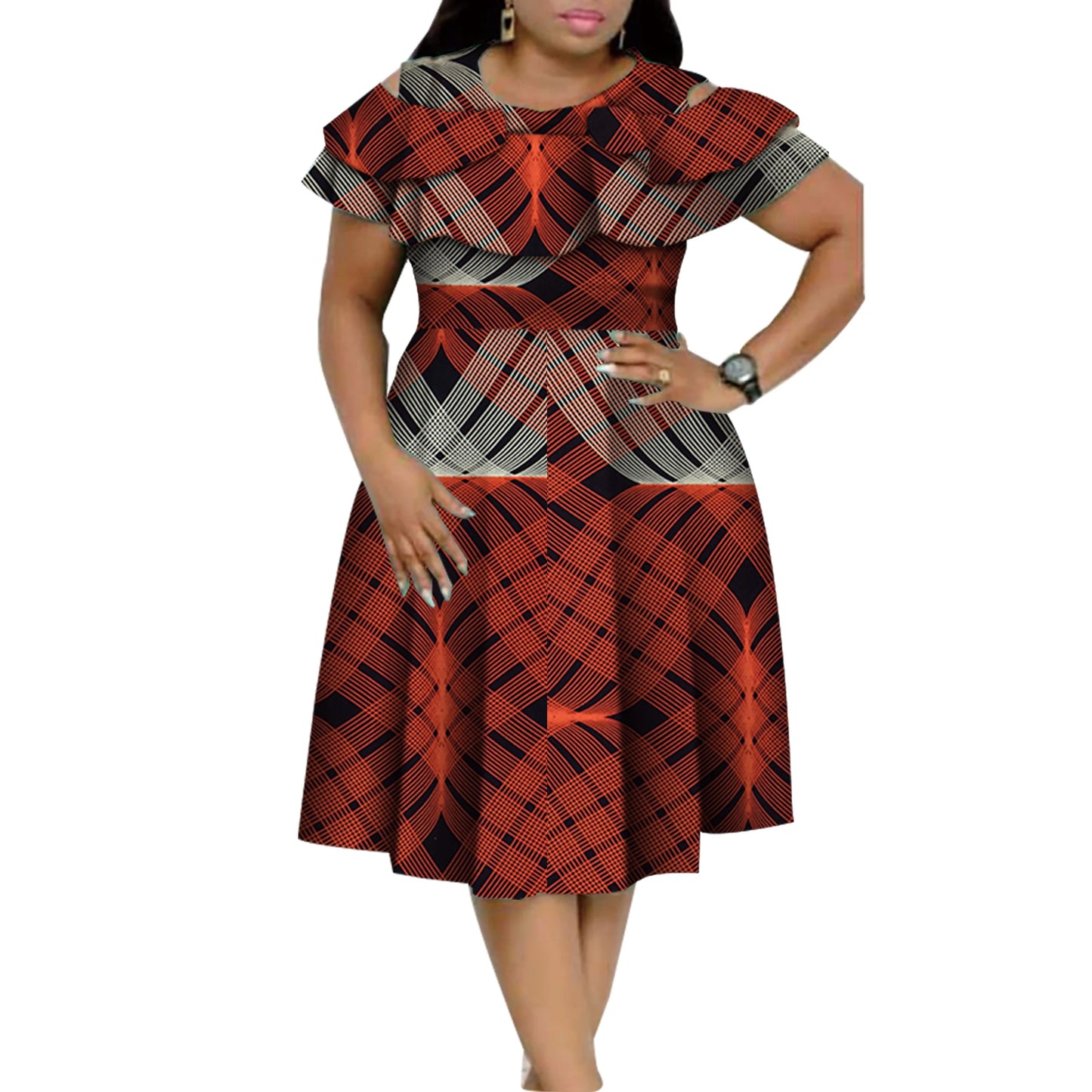 African Ruffles Collar Dresses for Women