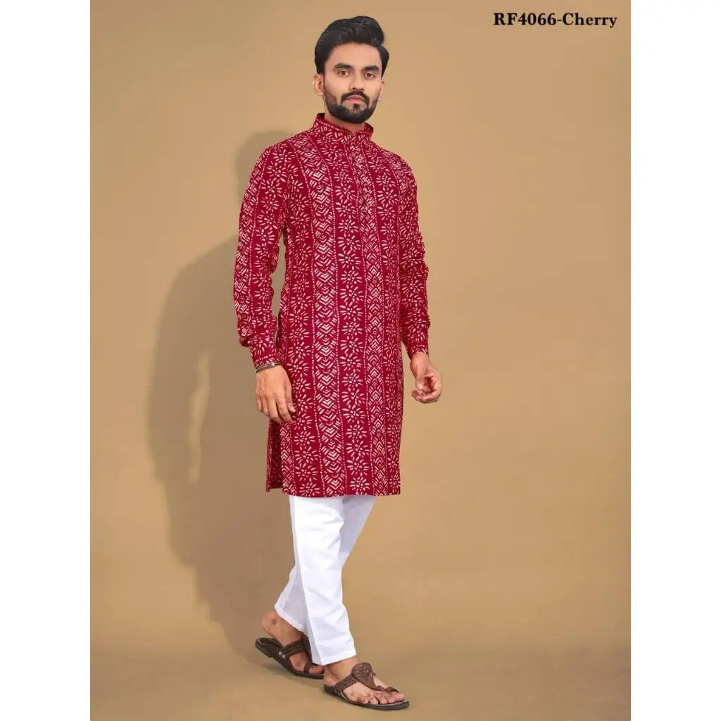 Men's Ethnic Style Mid-Length Top