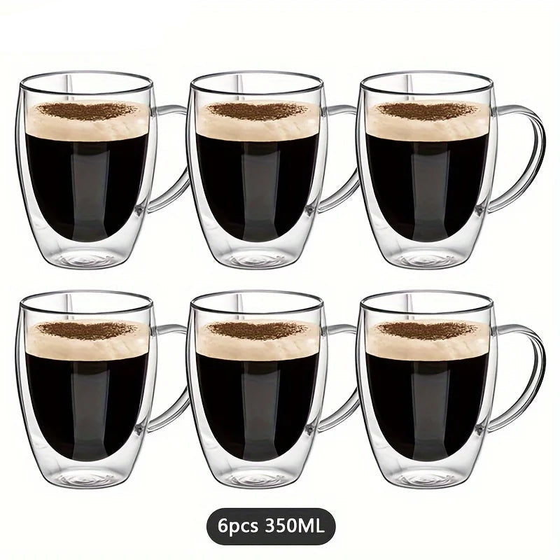 350ML Double Wall Glass Coffee Mug