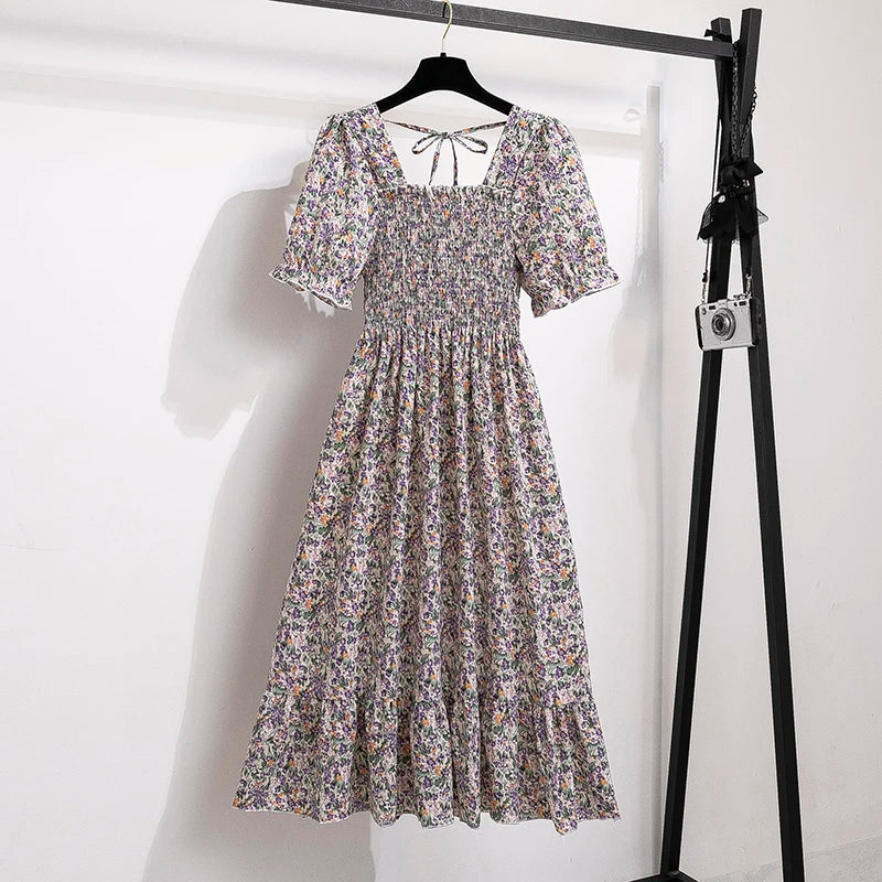 Summer Pleated Women Chiffon Dress