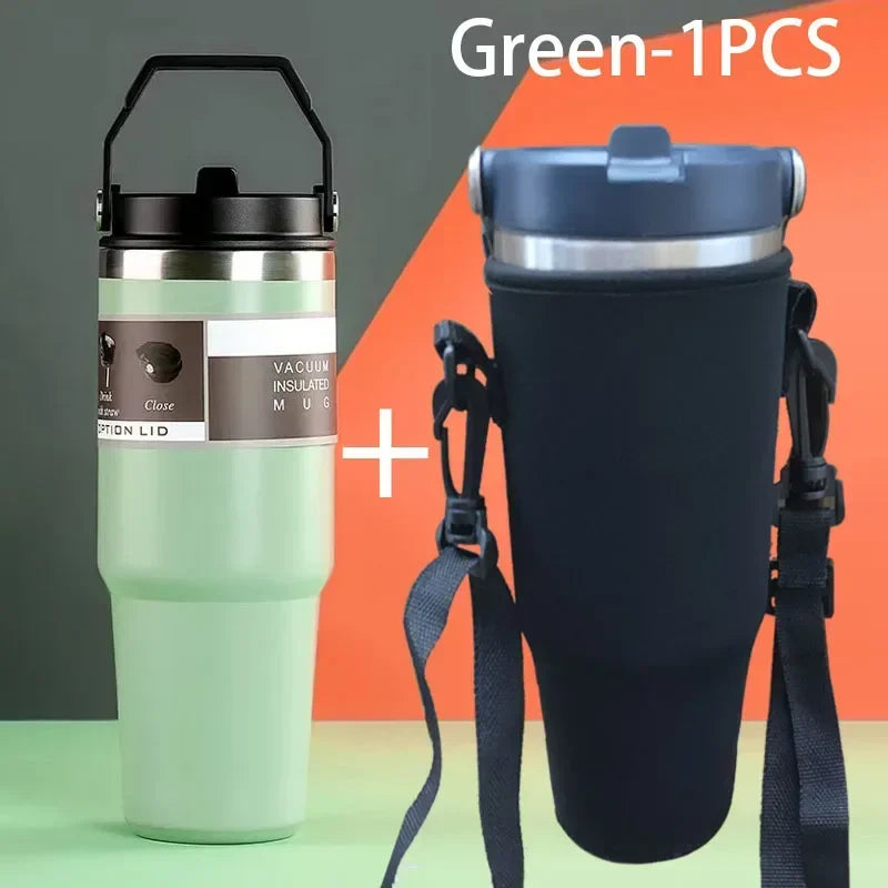 Thermal Water Bottle With Straw