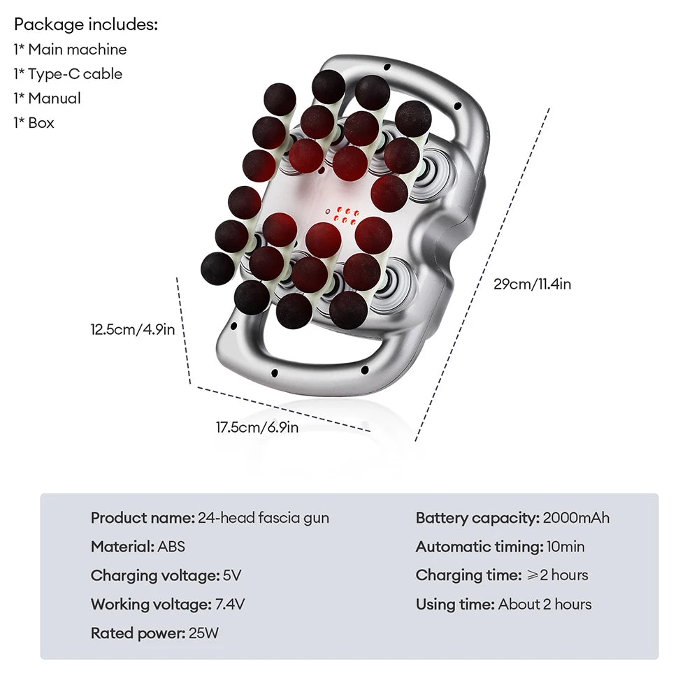 24-Head Fascia Gun Body Massager
