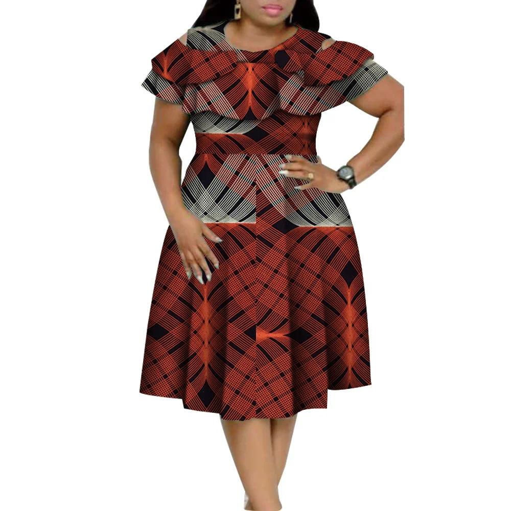 African Ruffles Collar Dresses for Women