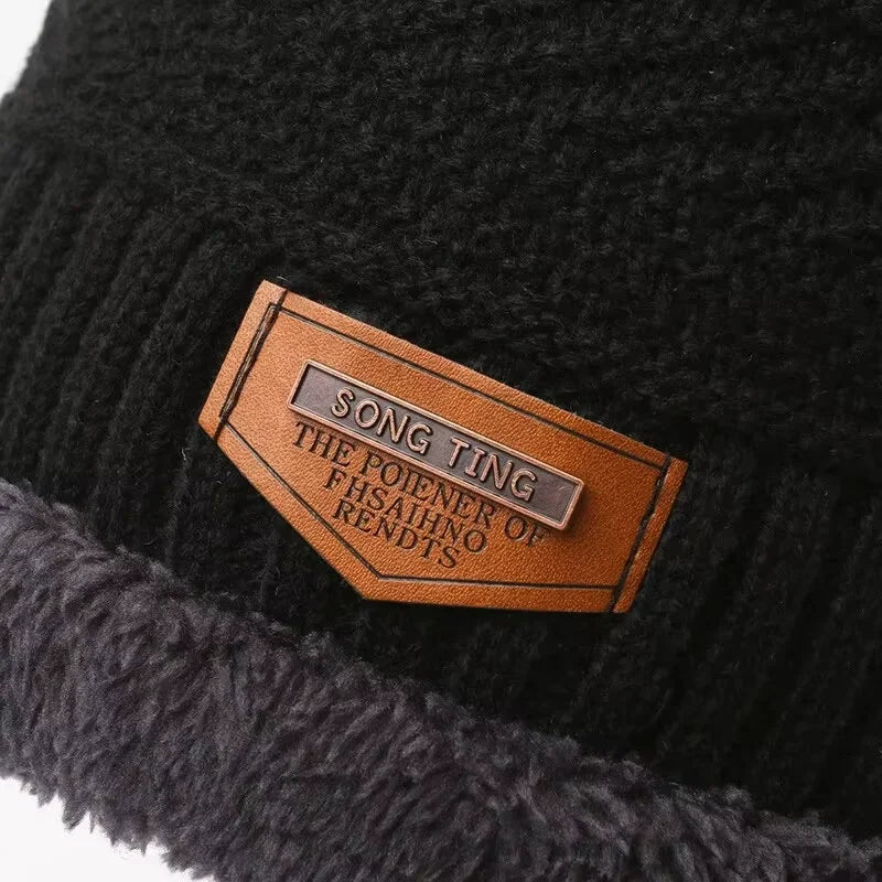 Men's windproof hat, scarf, gloves, Set
