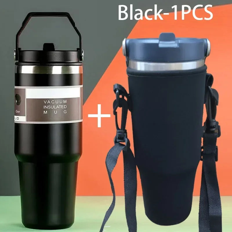 Thermal Water Bottle With Straw