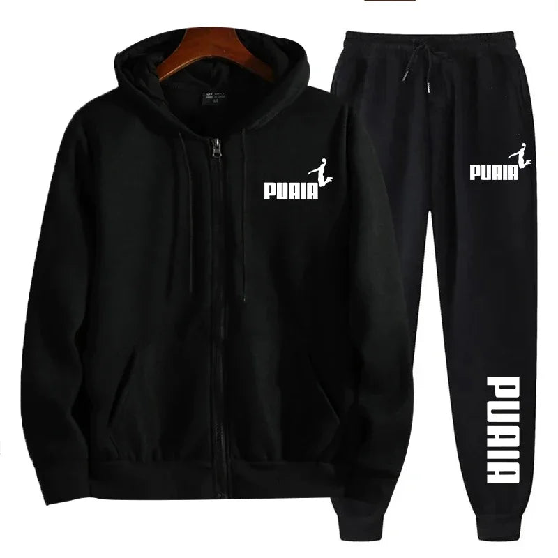 Printed hooded sweatshirt pants 2piece set
