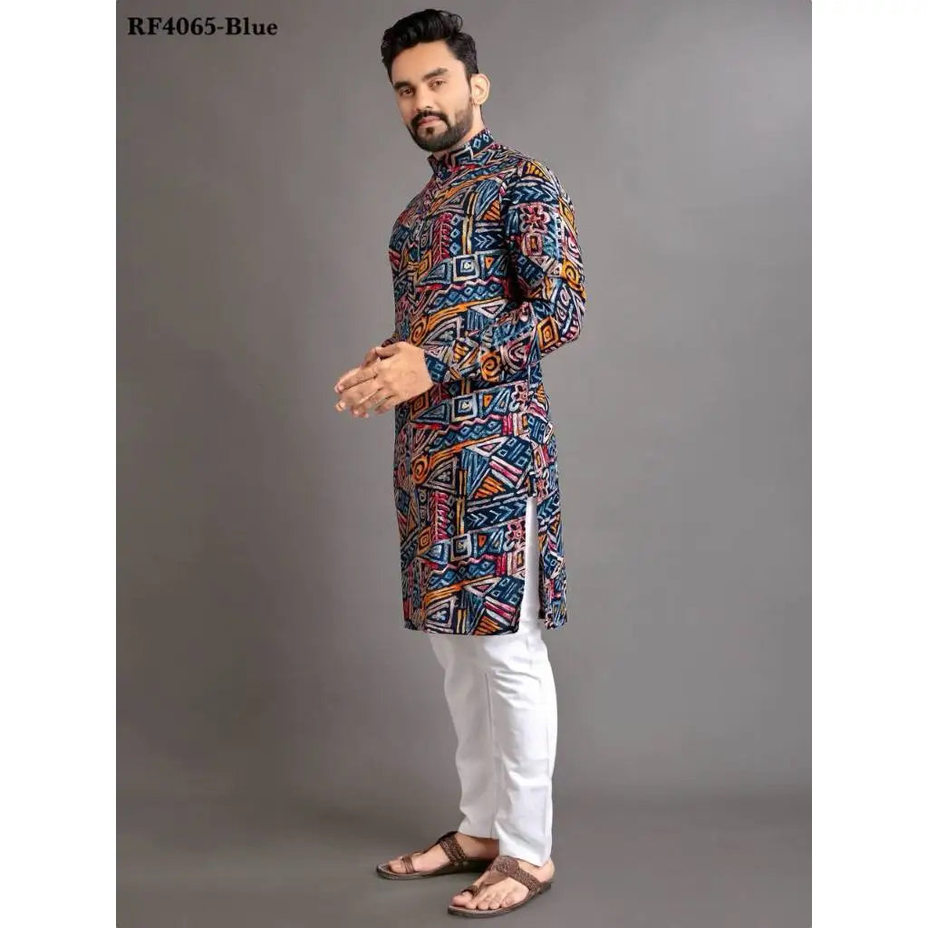 Men's Ethnic Style Mid-Length Top