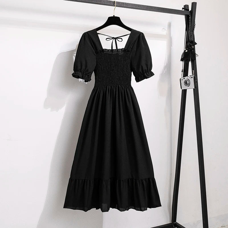 Summer Pleated Women Chiffon Dress