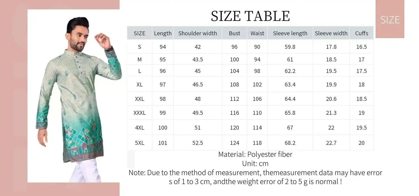 Men's Ethnic Style Mid-Length Top