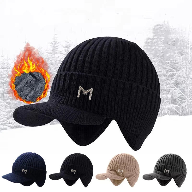 Winter Warm Visor Beanie Hat