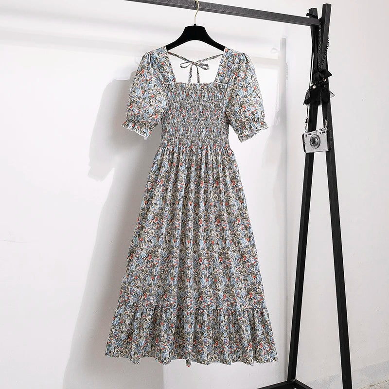 Summer Pleated Women Chiffon Dress