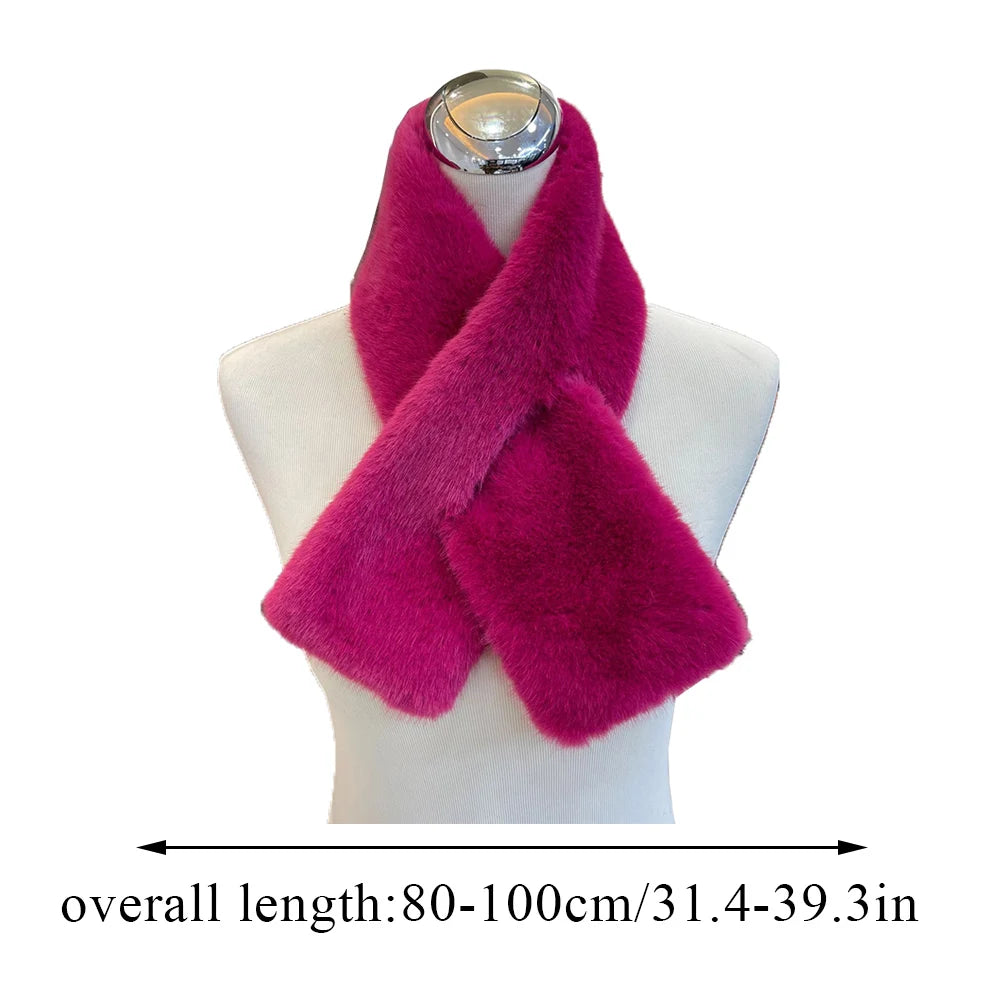 Women Winter Warm Thicken Cross Collar Scarf