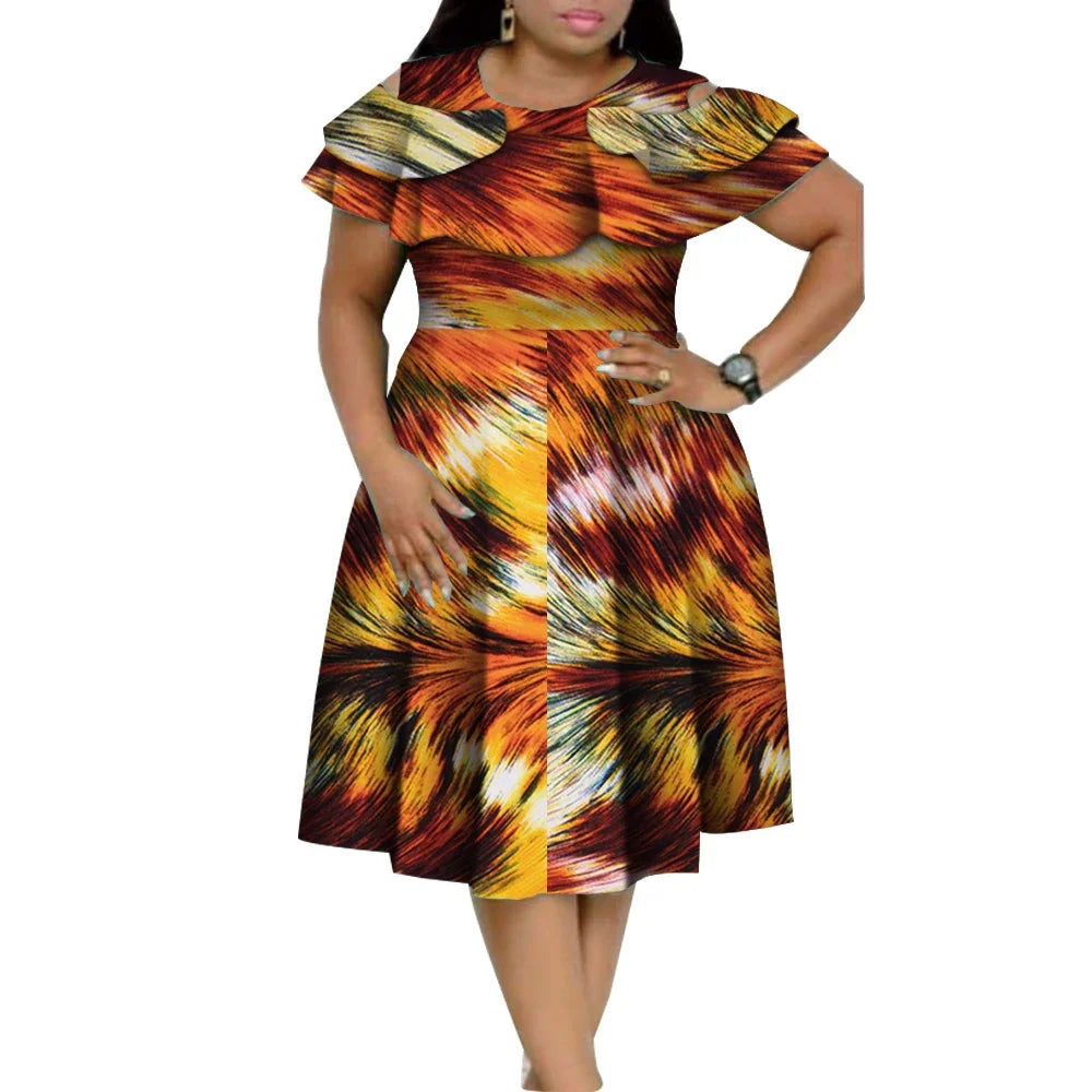 African Ruffles Collar Dresses for Women