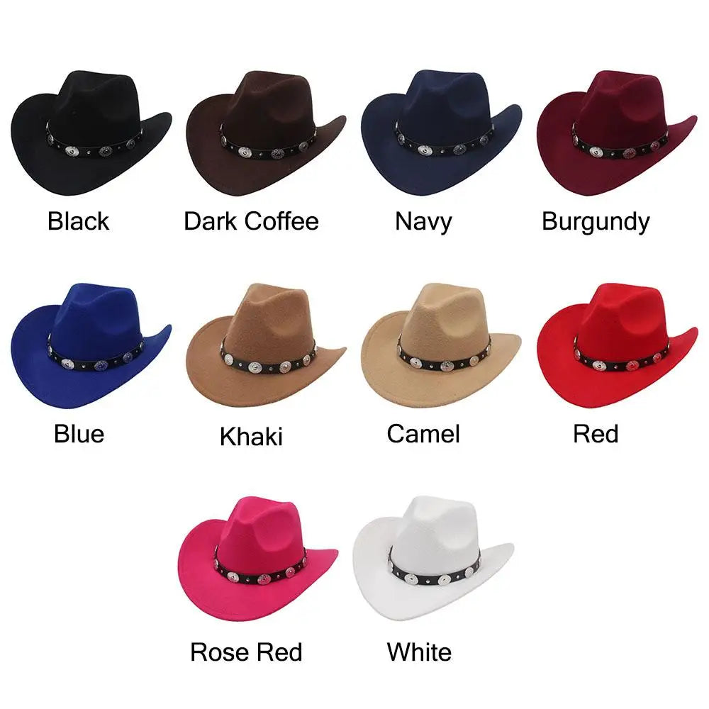 Unisex Western Wide Brim Fedoras Hat