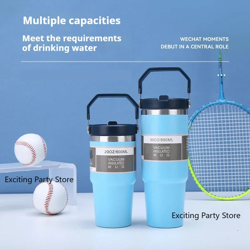 Thermal Water Bottle With Straw