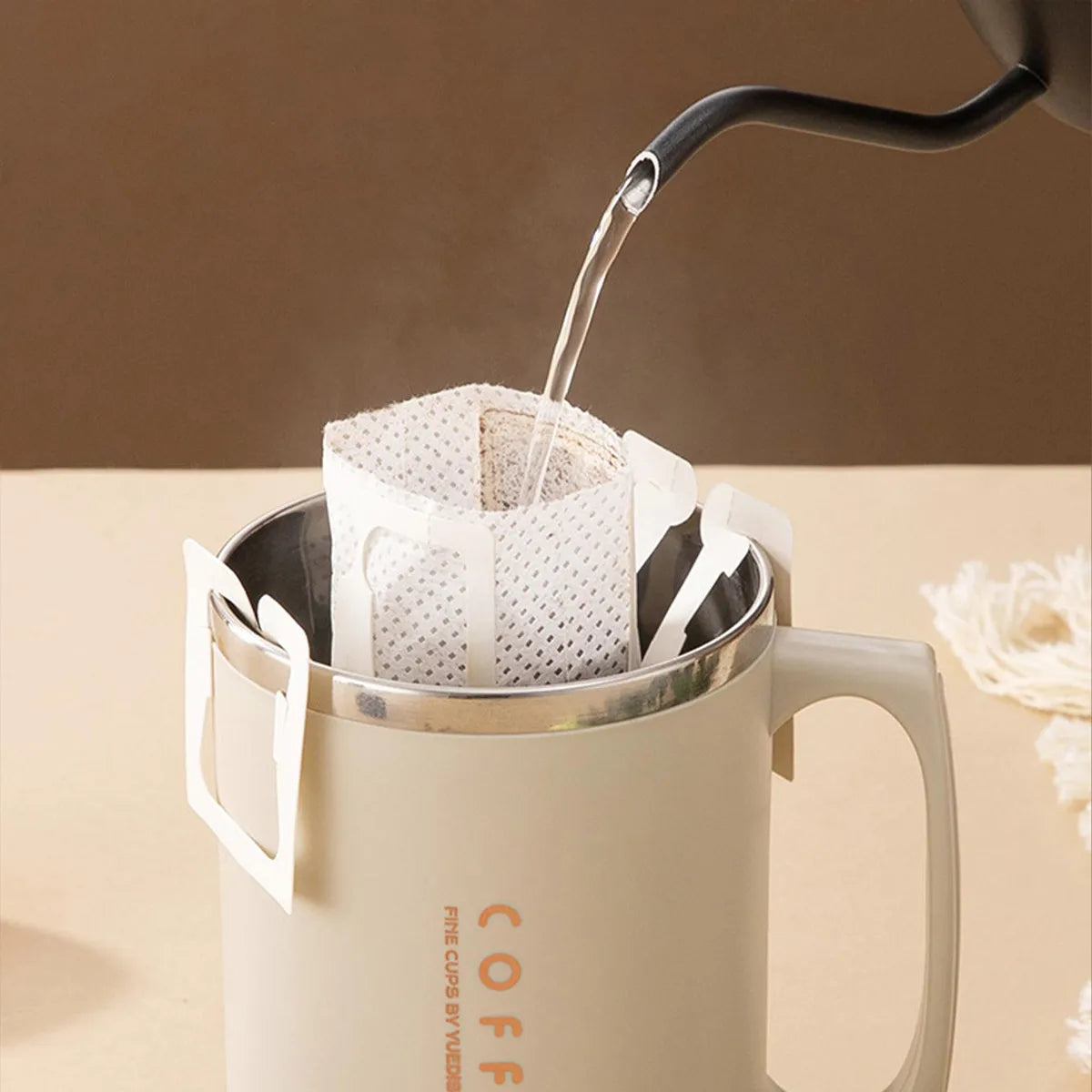 Double-Wall Insulated Mug With Spoon & Straw
