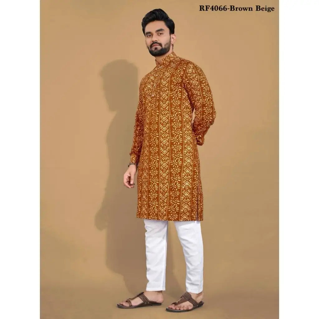 Men's Ethnic Style Mid-Length Top