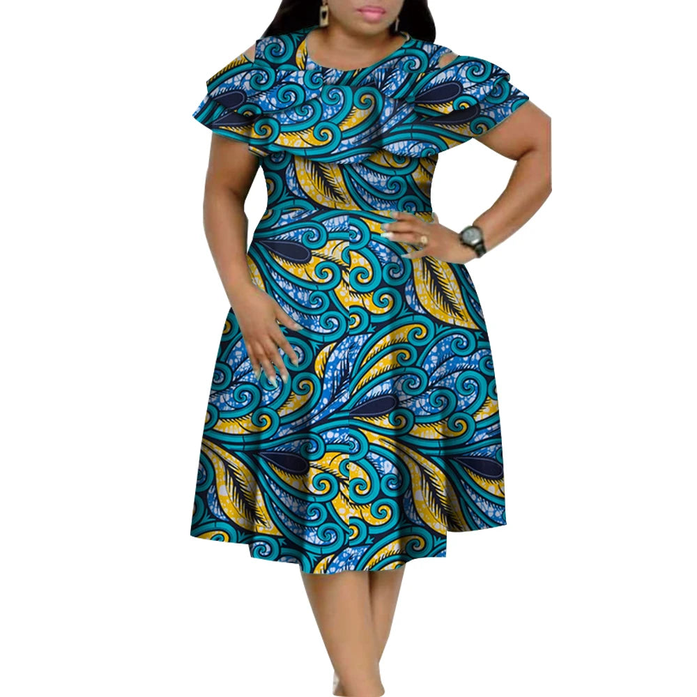 African Ruffles Collar Dresses for Women