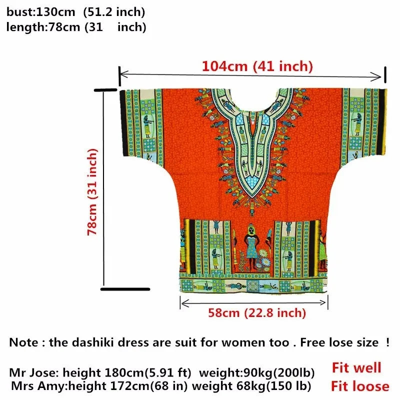 Traditional African Dashiki Cotton Unisex Shirt