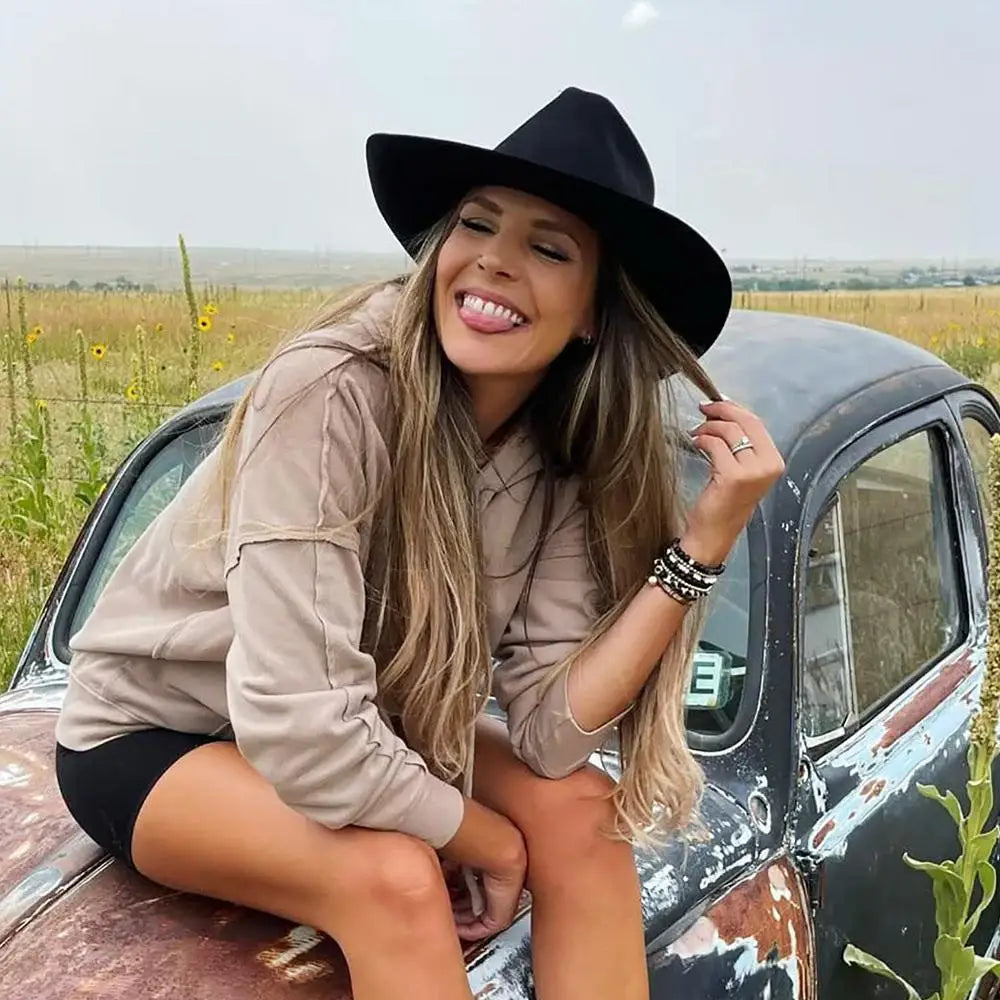 Unisex Western Wide Brim Fedoras Hat