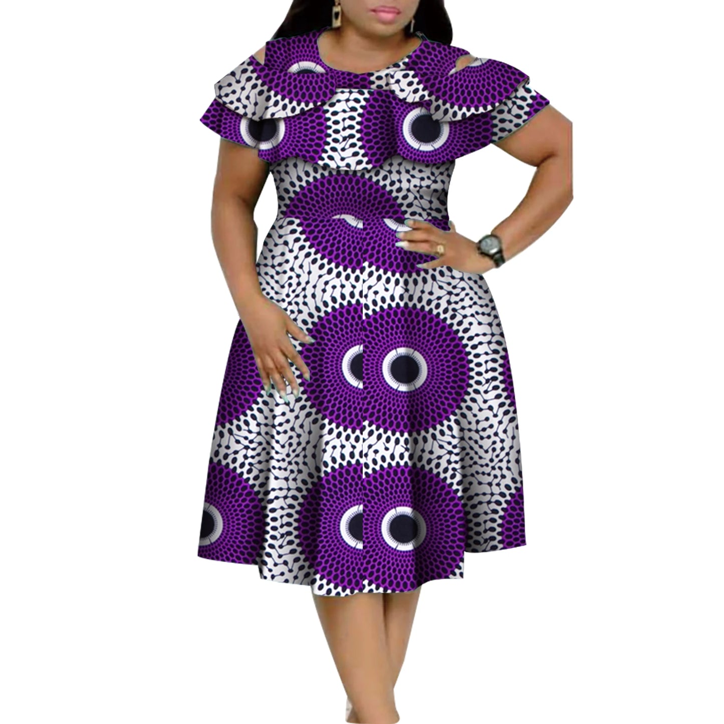 African Ruffles Collar Dresses for Women