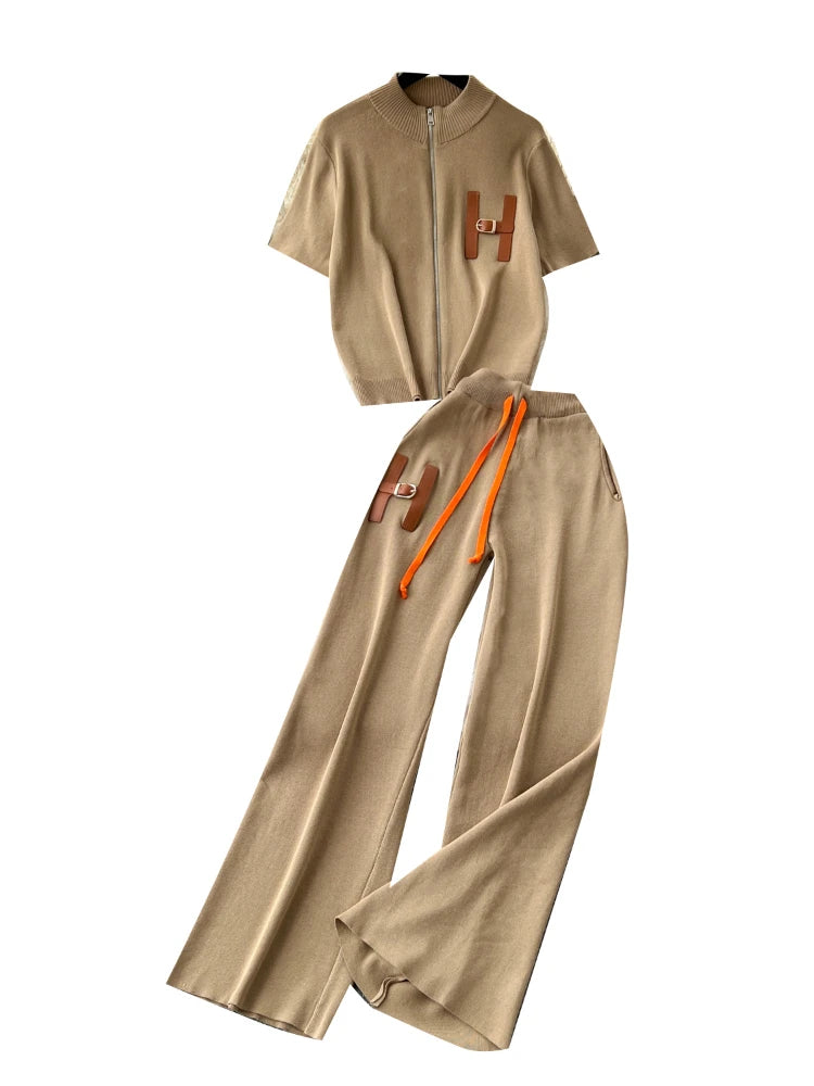 Round Neck Short Sleeved Two-piece Set